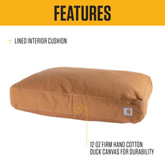 Carhartt Durable Canvas Pet Bed side view displays sturdy construction for daily use.
