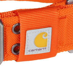 Carhartt pet collar reflective logo enhances visibility during dawn or dusk walks.