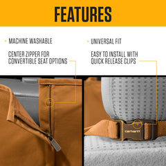 Carhartt pet hammock features zip-on side panels for quick conversion to flat cover.