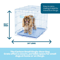 Carlson Blue Compact crate with single door and bolt lock for secure containment.