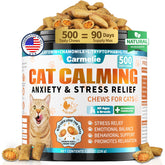 Carmelie Cat Calming Treats jar front for easy daily calm and stress support.