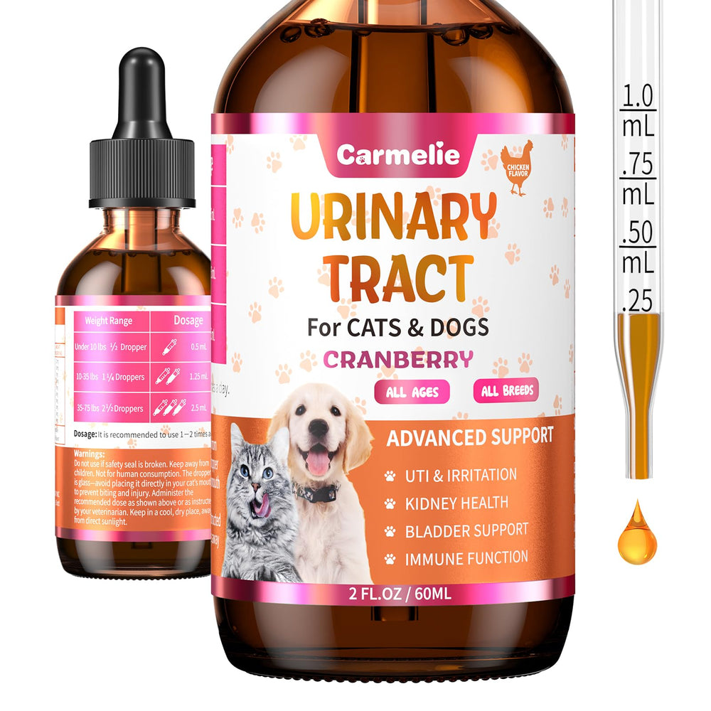 Carmelie urinary drops bottle with cranberry blend for urinary support