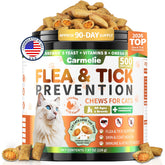 Carmelie flea chews bottle for cats, daily defense against fleas and ticks