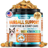 Carmelie Hairball Treat tub open for easy grooming support in indoor cats.