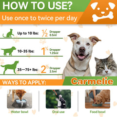 Carmelie bottle label highlights pumpkin seed and Oregon grape for natural wellness.