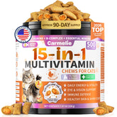 Carmelie Taurine for Cats 15-in-1 chews provide daily nourishment for eyes and energy.
