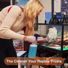 CAROLINACUSTOMCAGES reptile habitat surface being cleaned with chlorhexidine spray