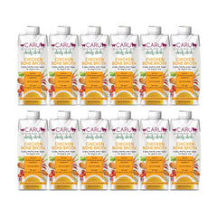 Caru Daily Dish chicken bone broth poured over pet food to boost flavor.