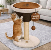 CasaMila Espresso Martini cat scratcher front view shows space-saving design
