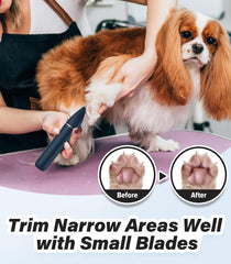 Casfuy cordless pet trimmer compact head for precise paw trimming.