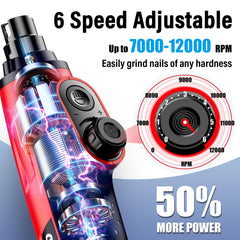 Casfuy nail grinder with two LED lights ensuring safe quick visibility.