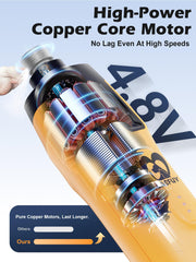 Casfuy nail grinder auto-stop feature shown during operation.