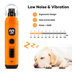 Casfuy device with three ports fits small to large pets for safe grinding.