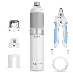 Casifor dog nail grinder with dust-collection cap keeps grooming area clean.