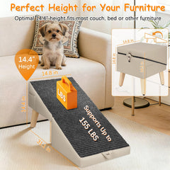 Casremee 2-in-1 foldable dog stairs doubles as ottoman