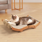 Casremee extra-large sisal cat scratcher bed with ball for larger cats and multi-cat homes