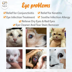 Front packaging of Cassiel Pet Eye Drops with natural formula