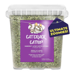 Cat Crack catnip bag sealed, premium natural ingredients for safe play.