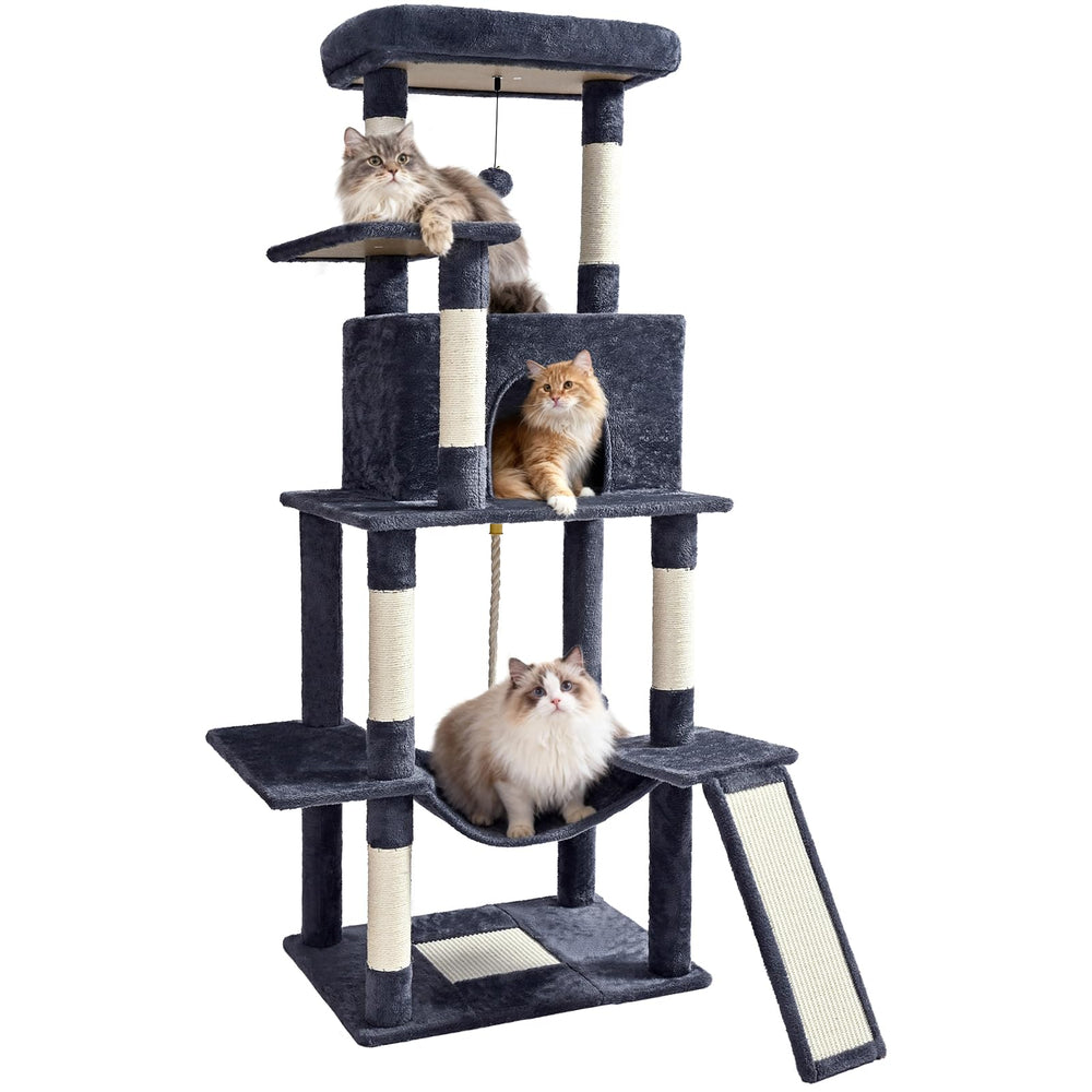 Cat Craft 63-inch cat tree top perch provides a spacious resting spot for large cats.