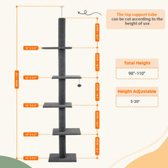 Cat Craft tall cat tree with rotating platforms in charcoal finish