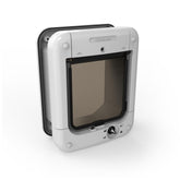 Cat Mate Microchip Cat Flap front view in white showing secure cat access