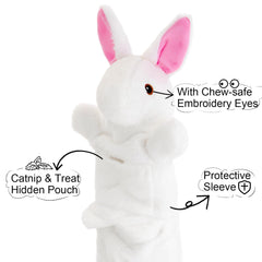 Catails glove toy extended to 27 inches for full-arm coverage.