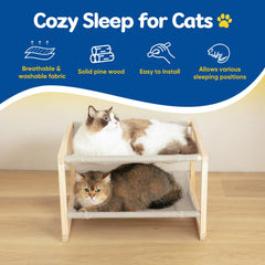 CatAve elevated cat bed in pine wood frame for sturdy support