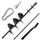 CatAve heavy duty stake with 30ft cable shown outdoors for secure containment.