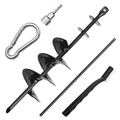 CatAve heavy duty stake with 30ft cable shown outdoors for secure containment.