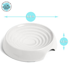 CatGuru non-slip-legs keep bowls steady while your cat eats.