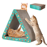 CATISM triangle scratchboard, assembly view, durable multi-sided surface for indoor cats.