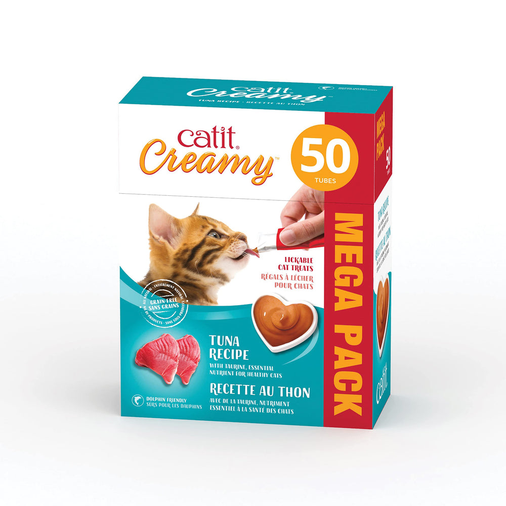 Catit Creamy Lickable Tuna Tube: convenient reward your cat can enjoy.