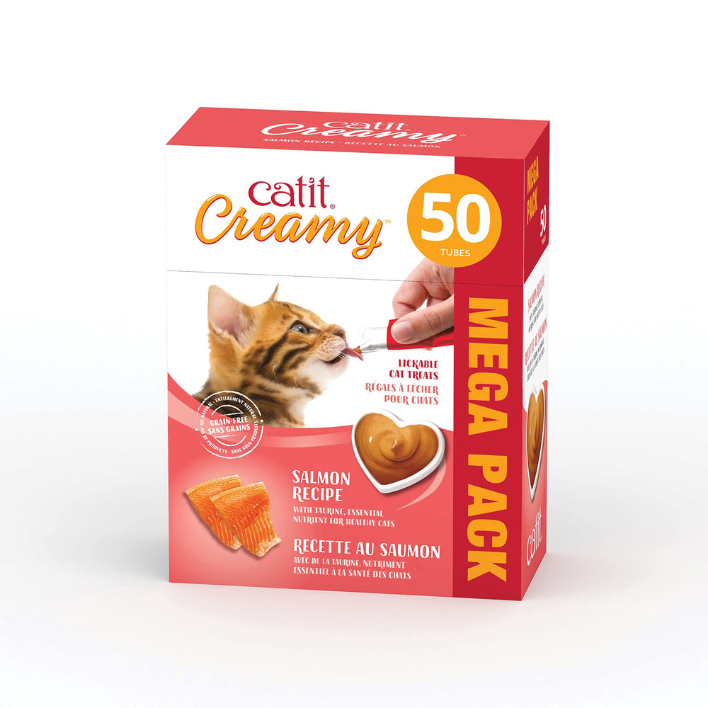 Catit Creamy salmon tube rewards your cat during playtime
