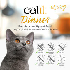 Catit Dinner Chicken Multipack Beef & Pumpkin recipe offers hearty taste.