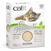 Catit Go Natural pea husk pellets close-up showing natural clumping action