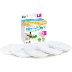 Catit triple action filter close-up for fountain filtration and compatibility