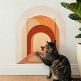 Catopiia Vertical Cat Scratcher on wall with sisal mat protects furniture.