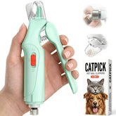 CATPICK 2-in-1 nail clipper front view with LED light for precise trimming.