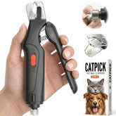 CATPICK 2-in-1 nail clipper grinder with LED light for precise trimming.