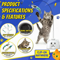 CATPICK feather wand attachment promotes engaging, flexible play for curious cats