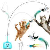 CATPICK interactive toy with flying bird in motion for indoor cats – promotes active play