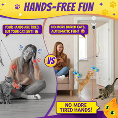 Catpick Joy feather bird attachment mimics fluttering prey for natural chasing.