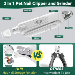 CATPICK LED light close-up helps spot veins during grooming.