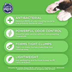 Cat's Pride clumping litter for easy scooping and clean boxes.