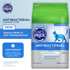 Cat's Pride lightweight litter for easy pouring and storage.