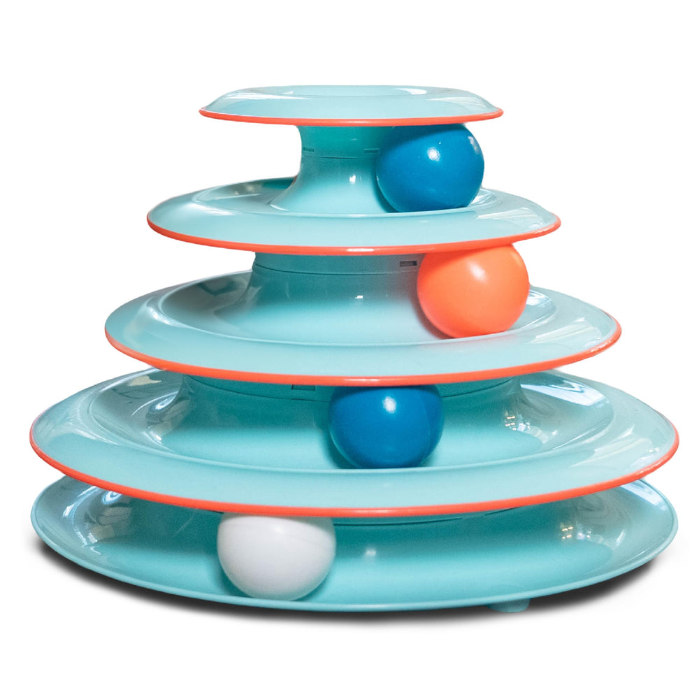 Catstages Chase Meowtain four-tier toy top view for indoor cat enrichment