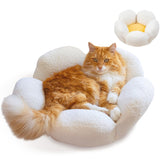Catstages Purrfect Petals bed close-up in plush fabric for cozy naps.
