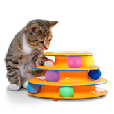 Catstages Tower of Tracks 3-level design keeps indoor cats engaged and entertained.