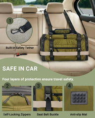 CATZIA carrier fits under airplane seats for easy travel