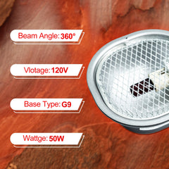 CAVACHEW basking spot light with protective mesh guard for safe exposure